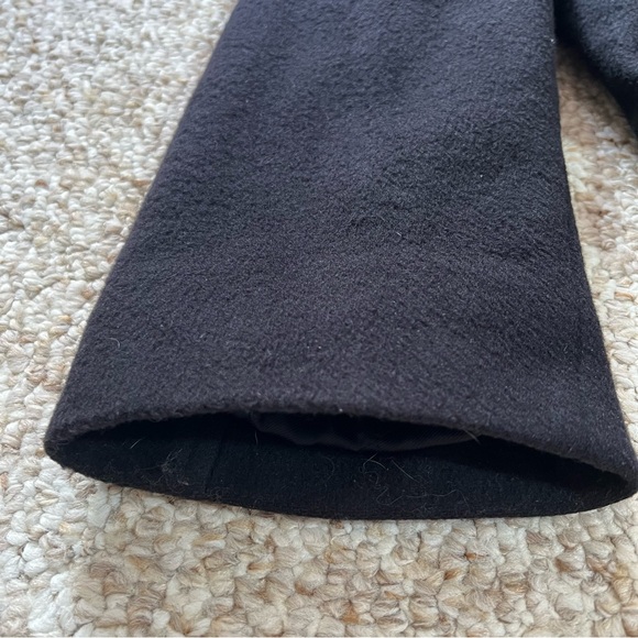 Classic LAUREN: Ralph Lauren BLACK Wool Blend Duffle Coat w Hood & Zipper Sz XL - Picture 4 of 13